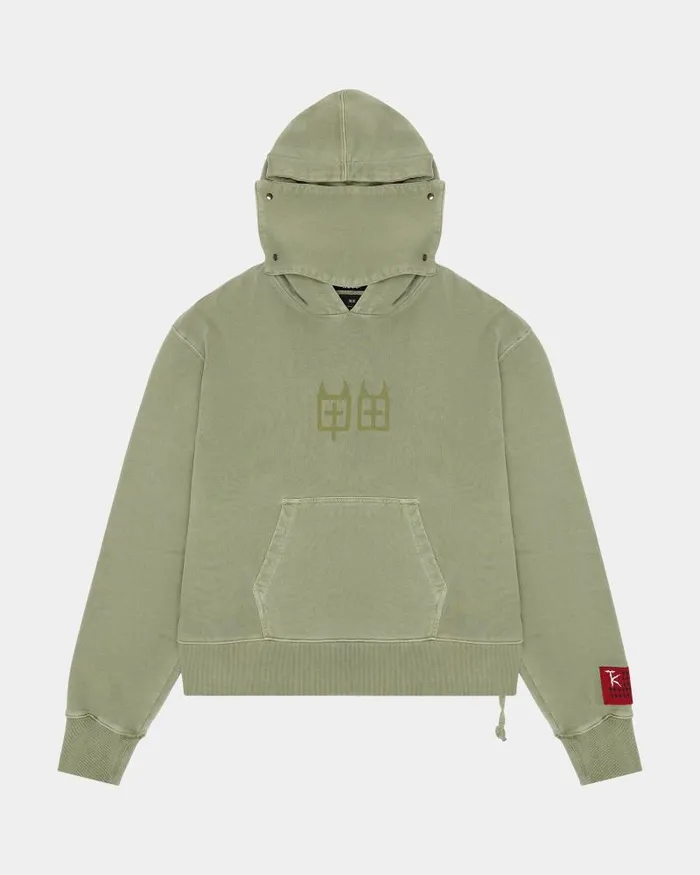 Ksubi Devil Trip Hoodie Khaki Mens Hoodies and Sweatshirts