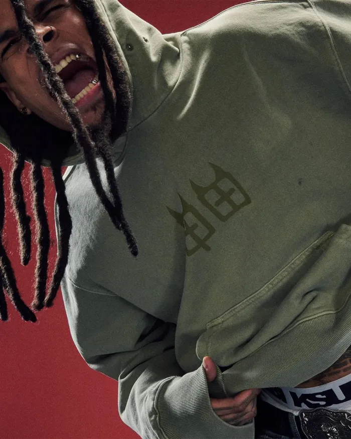 Ksubi Devil Trip Hoodie Khaki Mens Hoodies and Sweatshirts