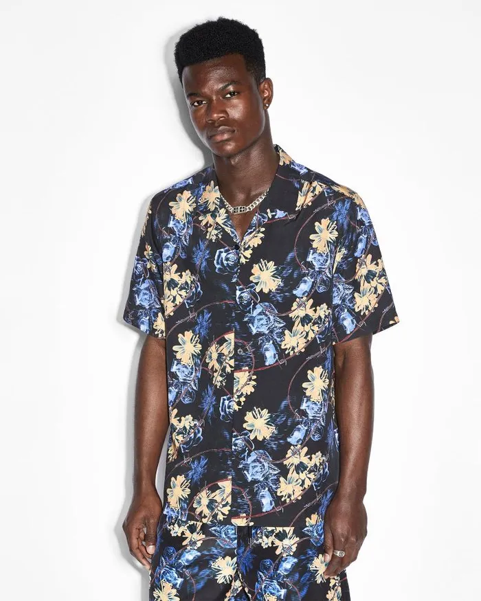 Ksubi Hyperflower Resort Ss Shirt Black Mens Shirts