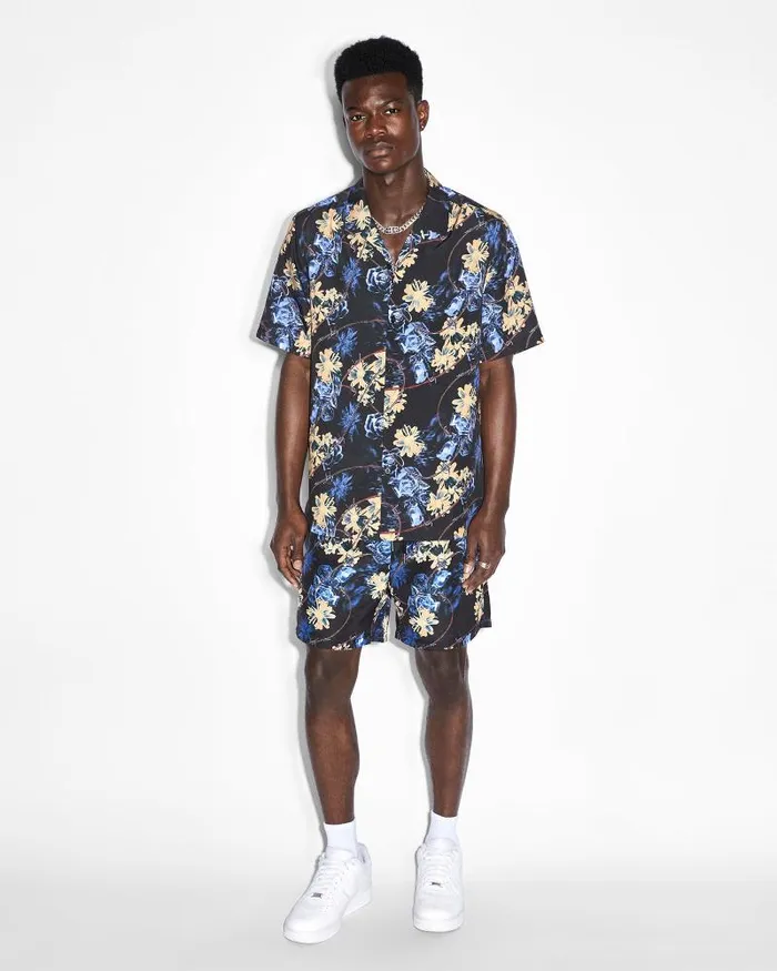 Ksubi Hyperflower Resort Ss Shirt Black Mens Shirts