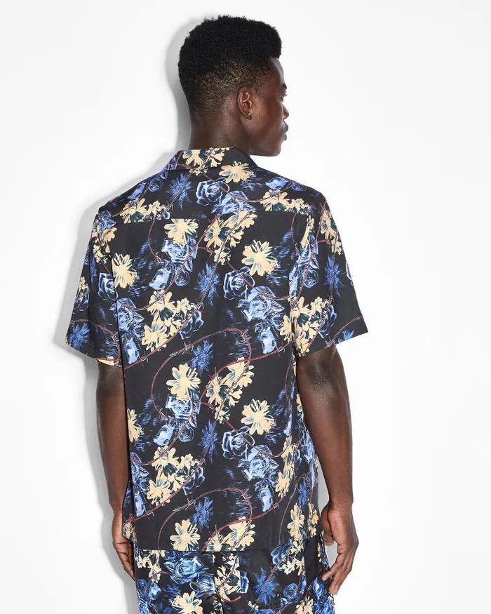 Ksubi Hyperflower Resort Ss Shirt Black Mens Shirts