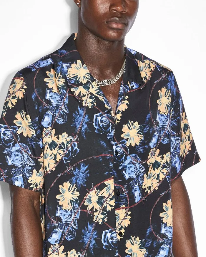 Ksubi Hyperflower Resort Ss Shirt Black Mens Shirts
