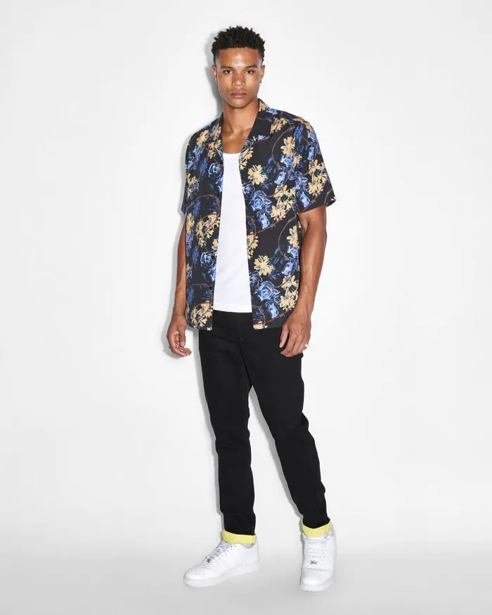 Ksubi Hyperflower Resort Ss Shirt Black Mens Shirts