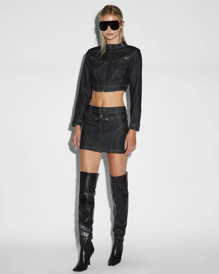 Ksubi Paradigm Skirt Midnight Womens Denim Skirts