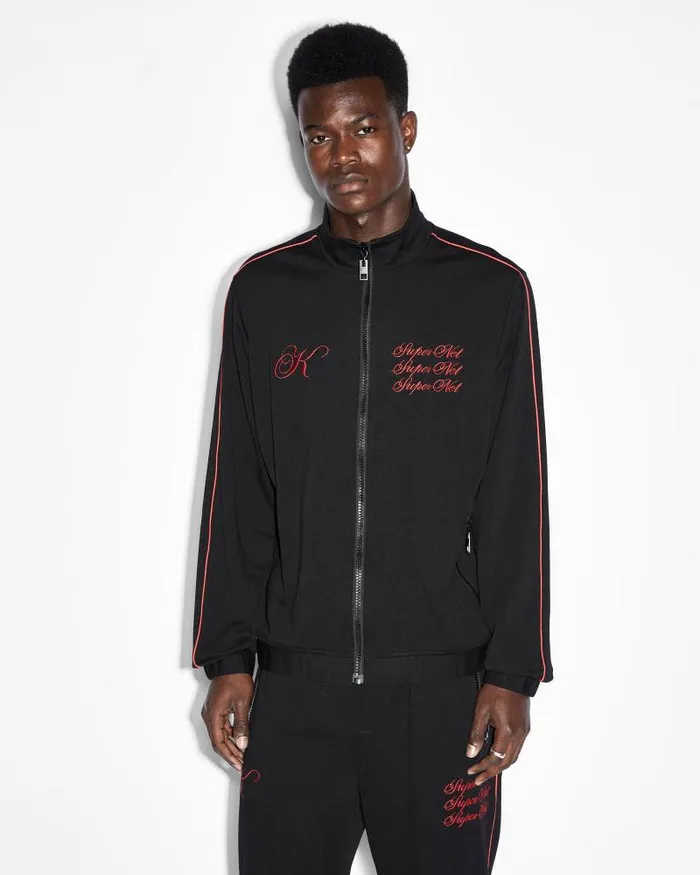 Ksubi Scripted Antidote Trak Jacket Blackred Mens Jackets