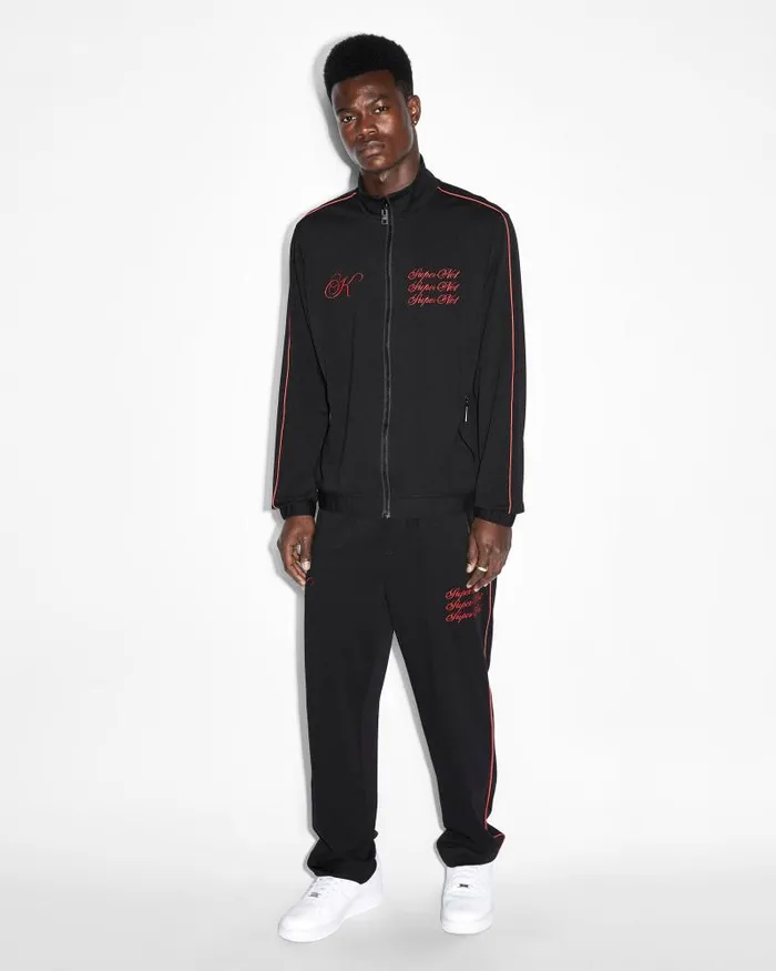Ksubi Scripted Antidote Trak Jacket Blackred Mens Jackets