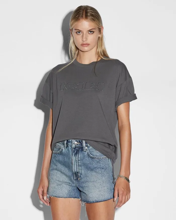 Ksubi Source Sott Oh G Ss Tee Charcoal Womens Tops