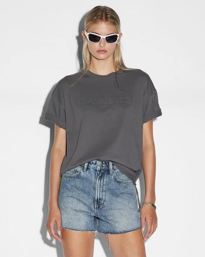 Ksubi Source Sott Oh G Ss Tee Charcoal Womens Tops