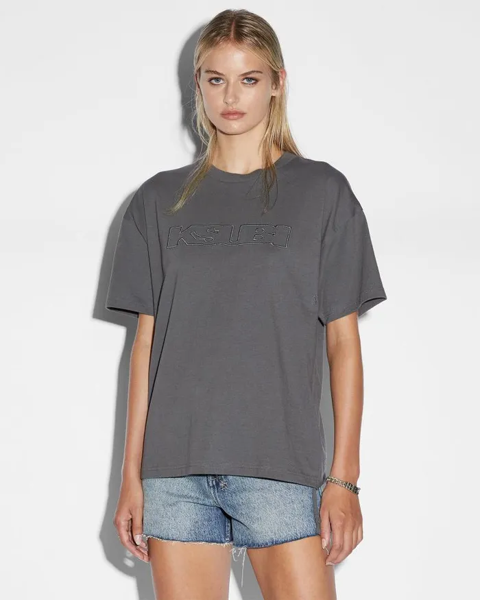 Ksubi Source Sott Oh G Ss Tee Charcoal Womens Tops