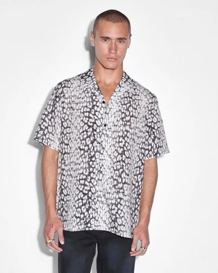 Ksubi Whitenoise Leopard Resort Ss Shirt Multi Mens Shirts