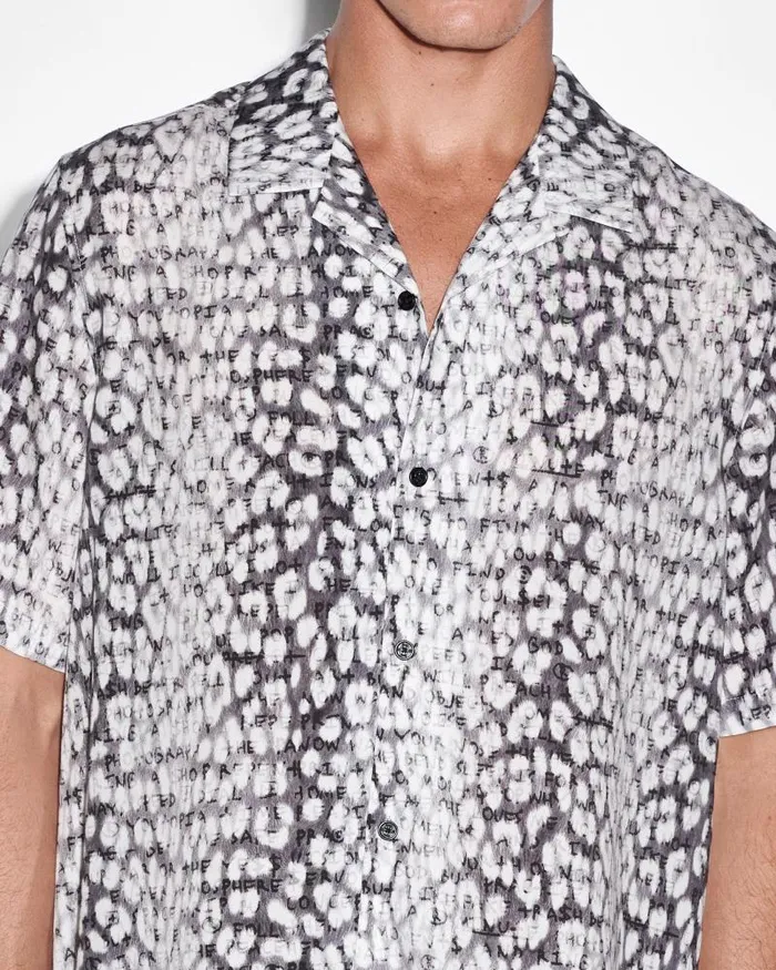 Ksubi Whitenoise Leopard Resort Ss Shirt Multi Mens Shirts