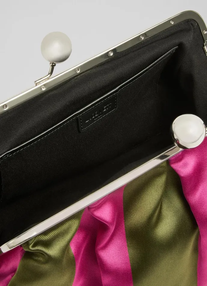LKBennett Clutch Bags Women Lana Pink and Khaki Large Snaplock Clutch Bag LKBennett Clutch Bags Women Lana Pink and Khaki Large Snaplock Clutch Bag