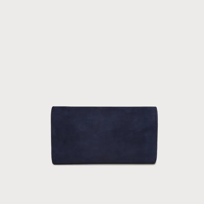 LKBennett Clutch Bags Women Lucy Navy Suede Envelope Clutch