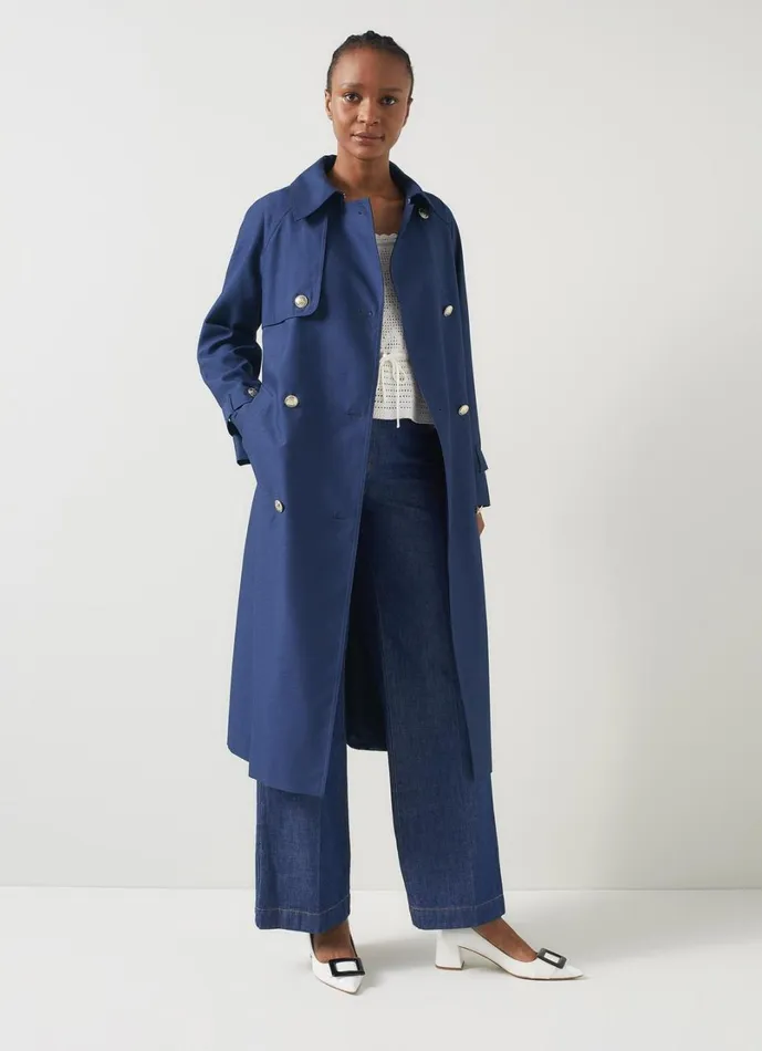 LKBennett Coats and Jackets Women Keaton Navy Double Breasted Trench Coat