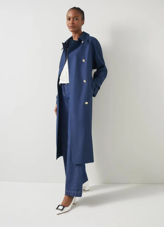 LKBennett Coats and Jackets Women Keaton Navy Double Breasted Trench Coat