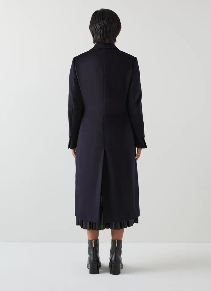 LKBennett Coats and Jackets Women Mariner Petite Navy Wool Coat LKBennett Coats and Jackets Women Mariner Petite Navy Wool Coat