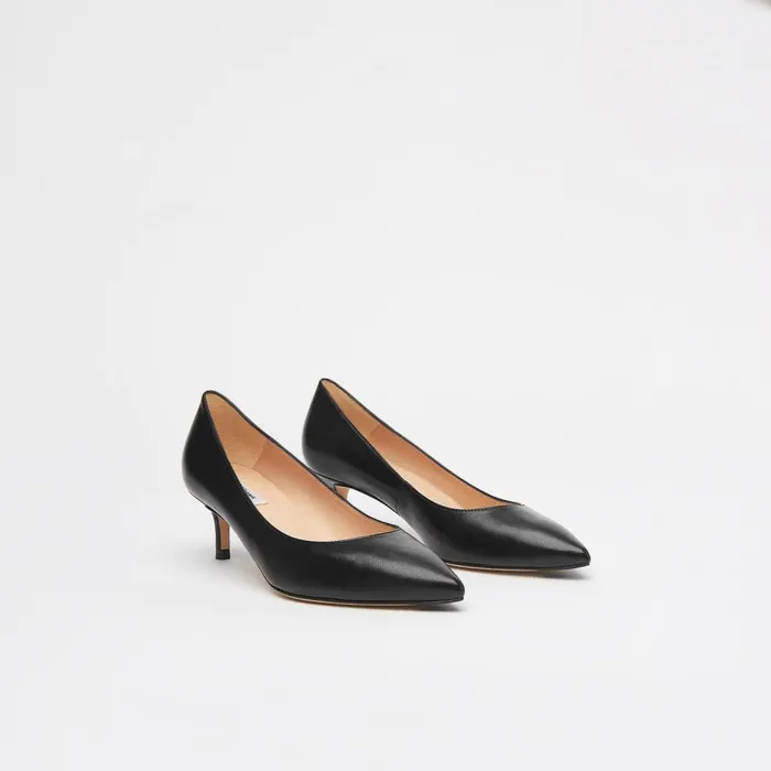 LKBennett Court Shoes Women Audrey Black Leather Kitten Heel Courts LKBennett Court Shoes Women Audrey Black Leather Kitten Heel Courts