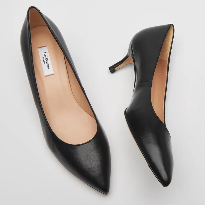 LKBennett Court Shoes Women Audrey Black Leather Kitten Heel Courts LKBennett Court Shoes Women Audrey Black Leather Kitten Heel Courts