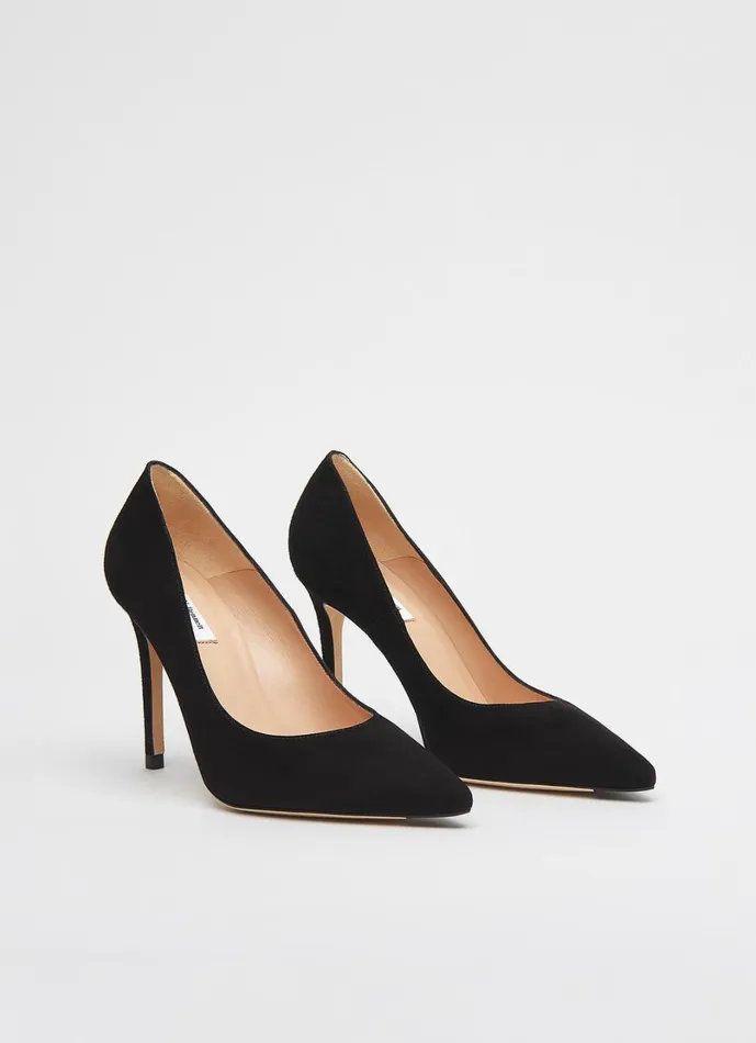 LKBennett Court Shoes Women Fern Black Suede Pointed Toe Courts
