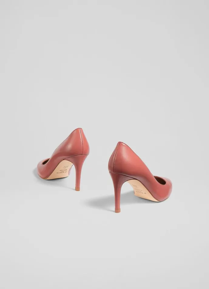 LKBennett Court Shoes Women Floret Dark Rose Nappa Leather Pointed Toe Courts