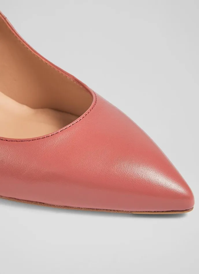 LKBennett Court Shoes Women Floret Dark Rose Nappa Leather Pointed Toe Courts