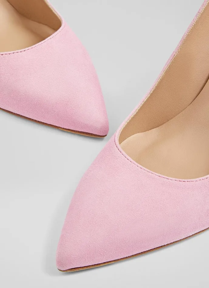 LKBennett Court Shoes Women Floret Pink Suede Pointed Toe Courts