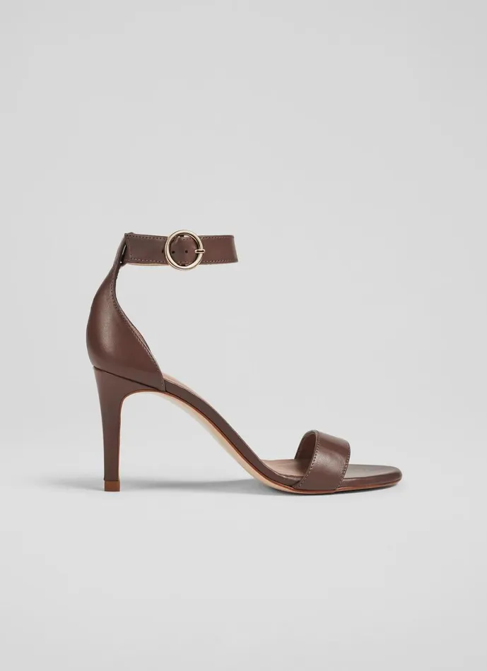 LKBennett Court Shoes Women Ivy Nude 4 Leather Single Strap Sandals