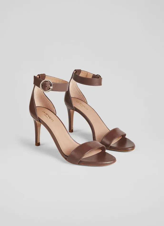 LKBennett Court Shoes Women Ivy Nude 4 Leather Single Strap Sandals LKBennett Court Shoes Women Ivy Nude 4 Leather Single Strap Sandals
