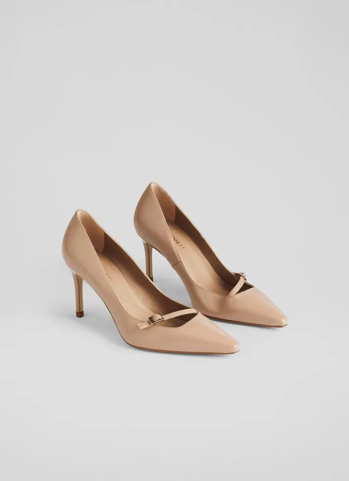LKBennett Court Shoes Women Larna Beige Leather Fine Strap Buckle Court Shoes LKBennett Court Shoes Women Larna Beige Leather Fine Strap Buckle Court Shoes