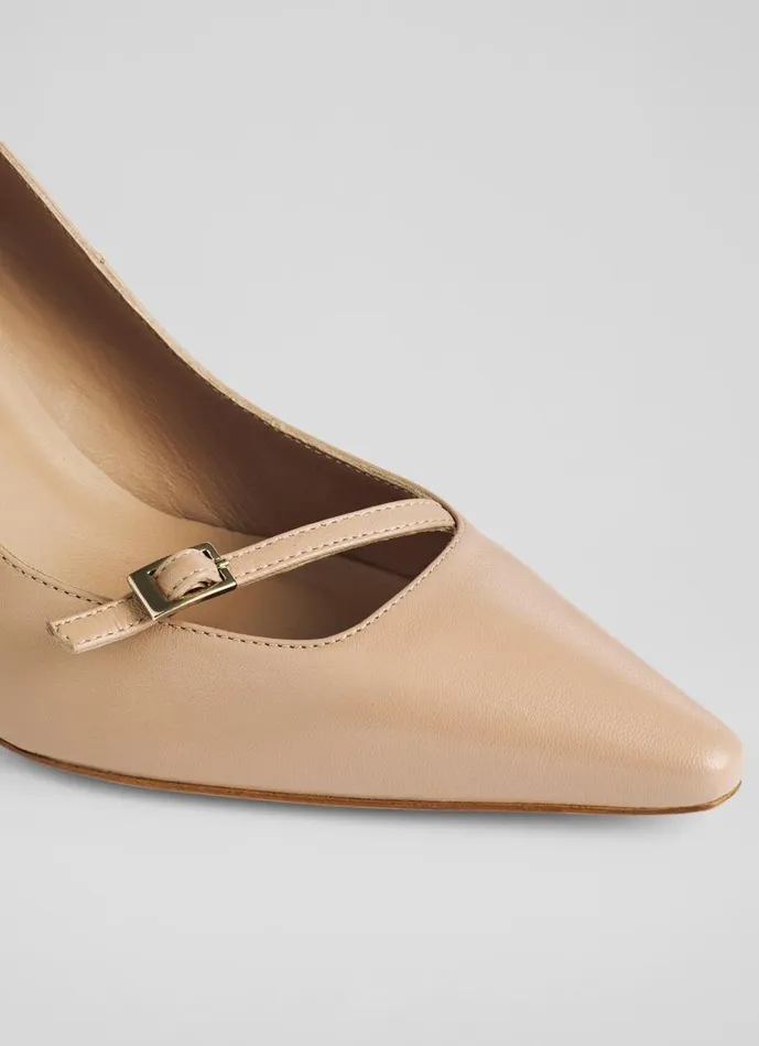 LKBennett Court Shoes Women Larna Beige Leather Fine Strap Buckle Court Shoes LKBennett Court Shoes Women Larna Beige Leather Fine Strap Buckle Court Shoes