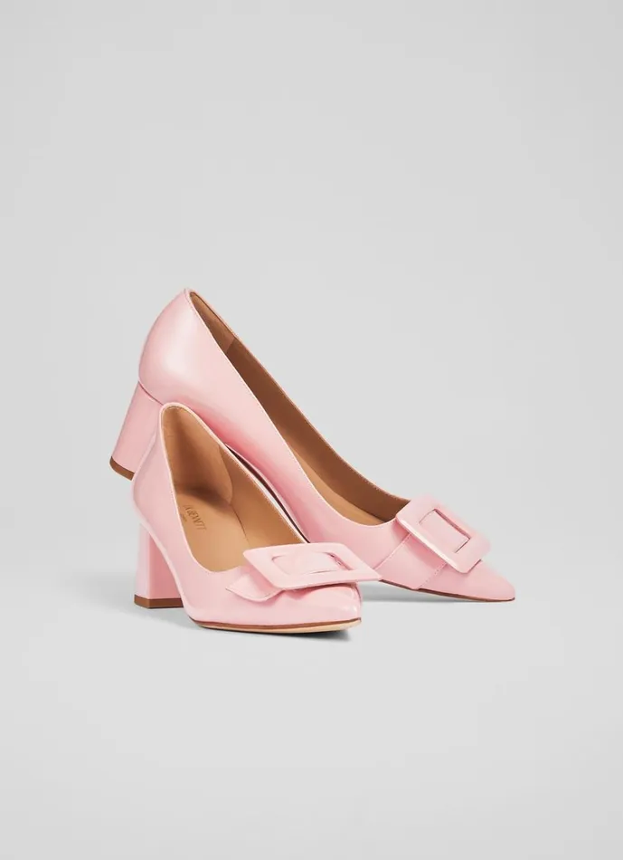 LKBennett Court Shoes Women Tia Pink Patent BuckleDetail Courts LKBennett Court Shoes Women Tia Pink Patent BuckleDetail Courts