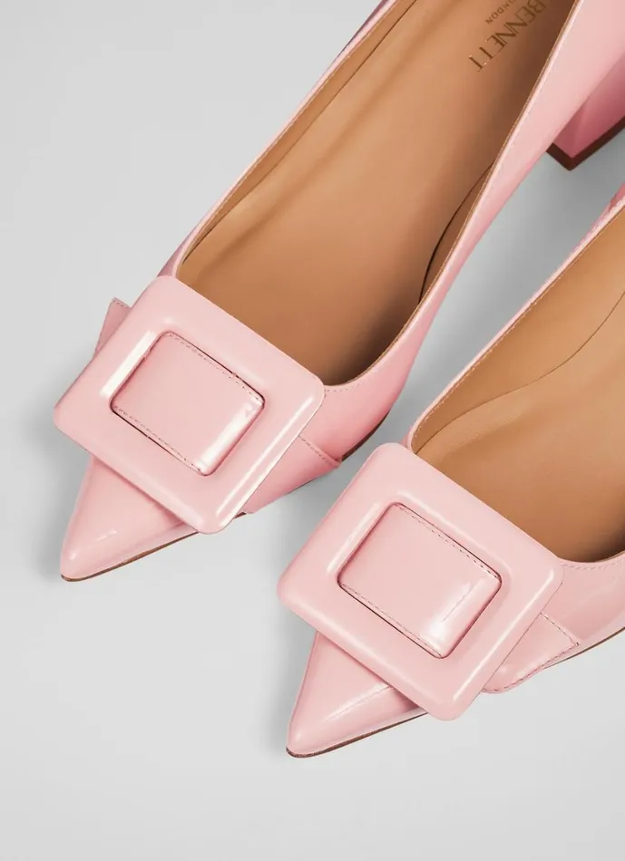 LKBennett Court Shoes Women Tia Pink Patent BuckleDetail Courts LKBennett Court Shoes Women Tia Pink Patent BuckleDetail Courts
