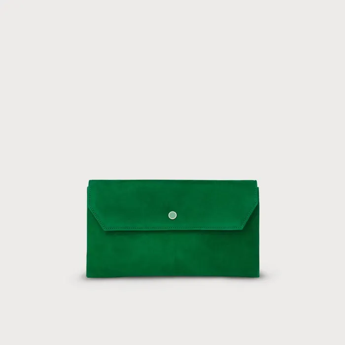 LKBennett CrossBody Bags Women Dora Green Suede Envelope Clutch LKBennett CrossBody Bags Women Dora Green Suede Envelope Clutch