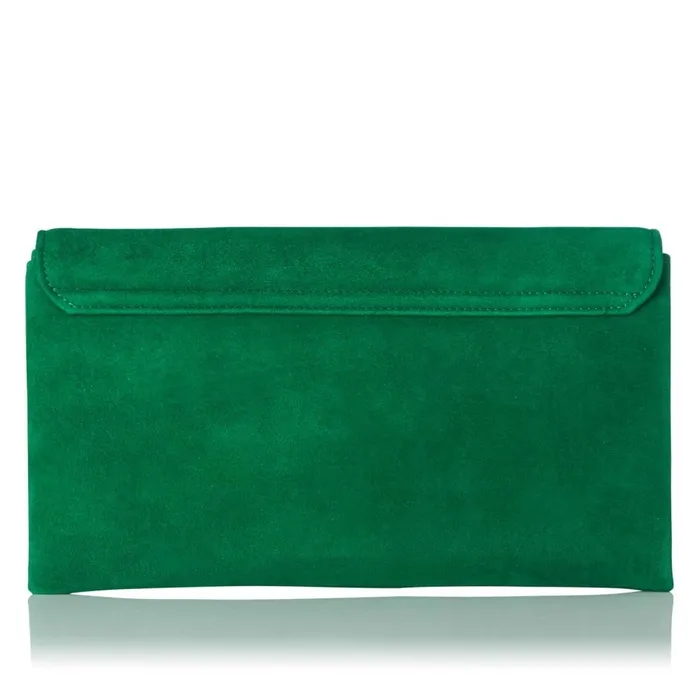 LKBennett CrossBody Bags Women Dora Green Suede Envelope Clutch LKBennett CrossBody Bags Women Dora Green Suede Envelope Clutch