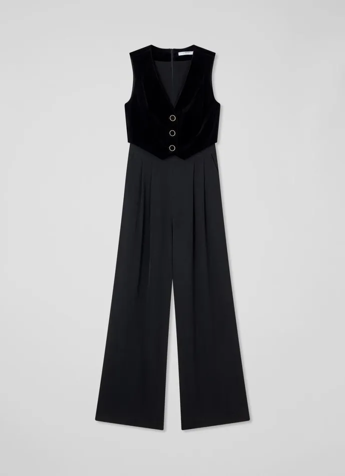 LKBennett Dresses Women Carine Black Waistcoat Culotte Jumpsuit LKBennett Dresses Women Carine Black Waistcoat Culotte Jumpsuit