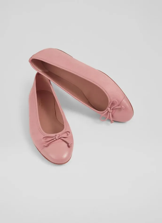 LKBennett Flats Women Kara Pink Suede Ballerina Pumps LKBennett Flats Women Kara Pink Suede Ballerina Pumps
