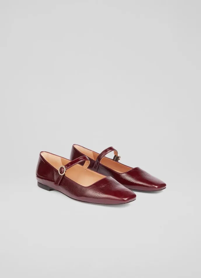 LKBennett Flats Women Willow Bordeaux Mary Jane Flats LKBennett Flats Women Willow Bordeaux Mary Jane Flats