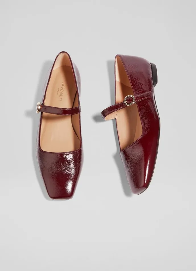 LKBennett Flats Women Willow Bordeaux Mary Jane Flats LKBennett Flats Women Willow Bordeaux Mary Jane Flats
