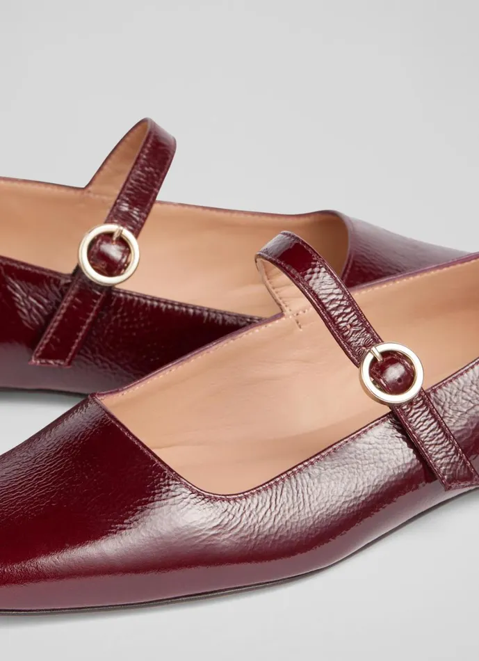 LKBennett Flats Women Willow Bordeaux Mary Jane Flats LKBennett Flats Women Willow Bordeaux Mary Jane Flats