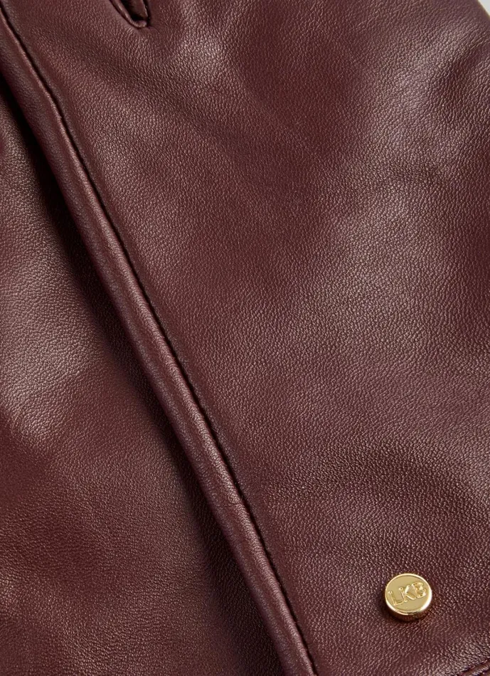 LKBennett Gloves Women Gina Bordeaux Leather Gloves LKBennett Gloves Women Gina Bordeaux Leather Gloves