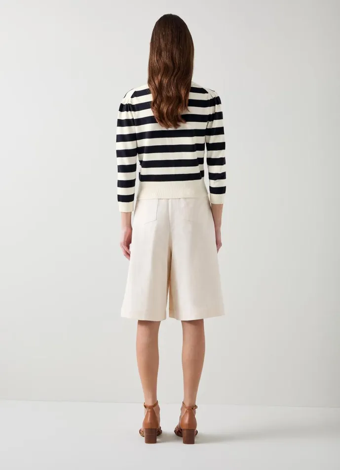 LKBennett Knitwear Women Bells Stripe Organic Cotton Cardigan LKBennett Knitwear Women Bells Stripe Organic Cotton Cardigan