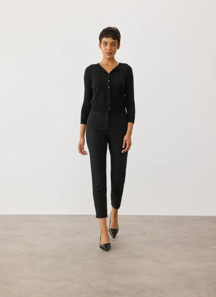 LKBennett Knitwear Women Bonnie Black Crew Neck Cardigan