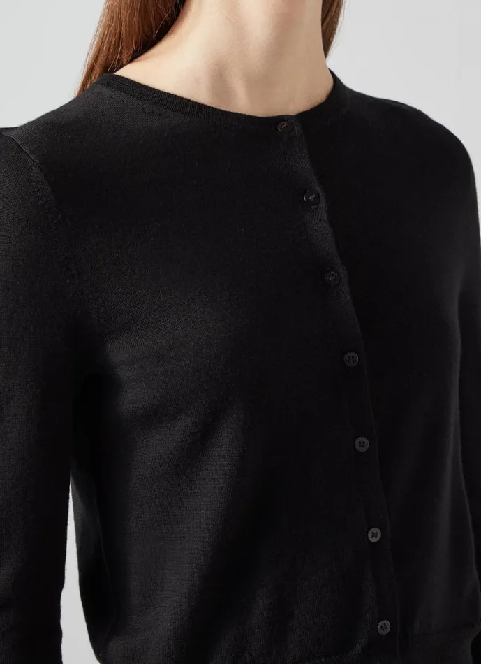 LKBennett Knitwear Women Bonnie Black Crew Neck Cardigan