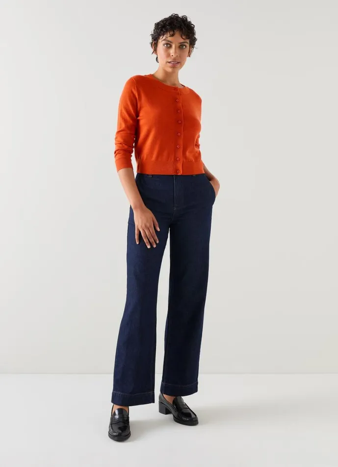 LKBennett Knitwear Women Connie Burnt Orange Cardigan