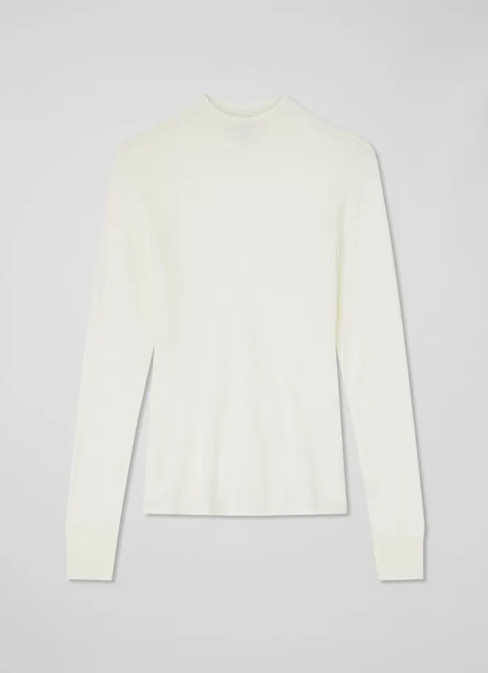 LKBennett Knitwear Women Ellie Cream Sustainably Sourced Merino Turtle Neck Jumper LKBennett Knitwear Women Ellie Cream Sustainably Sourced Merino Turtle Neck Jumper