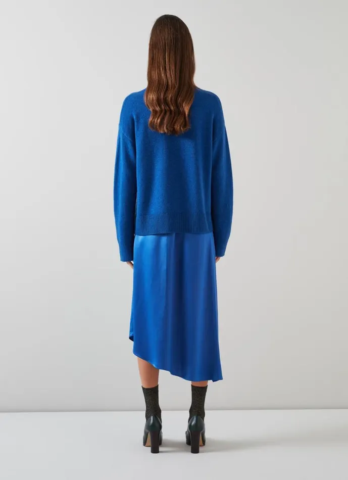LKBennett Knitwear Women Zoe Blue Sustainably Sourced Merino Blend Jumper LKBennett Knitwear Women Zoe Blue Sustainably Sourced Merino Blend Jumper
