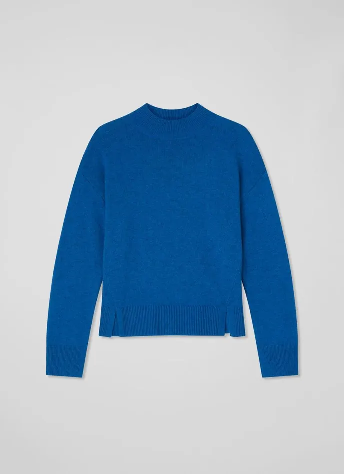 LKBennett Knitwear Women Zoe Blue Sustainably Sourced Merino Blend Jumper LKBennett Knitwear Women Zoe Blue Sustainably Sourced Merino Blend Jumper