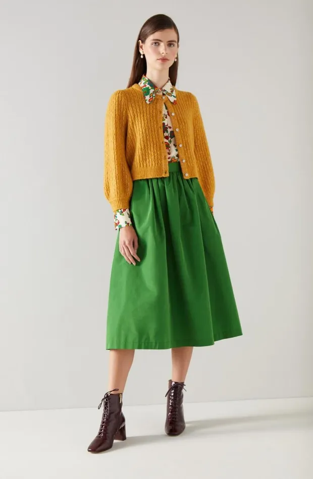 LKBennett Skirts Women Olsen Green Taffeta Skirt