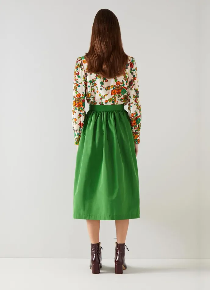 LKBennett Skirts Women Olsen Green Taffeta Skirt LKBennett Skirts Women Olsen Green Taffeta Skirt