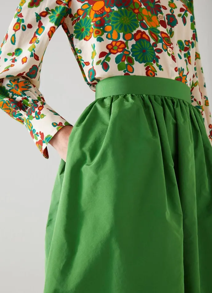 LKBennett Skirts Women Olsen Green Taffeta Skirt LKBennett Skirts Women Olsen Green Taffeta Skirt